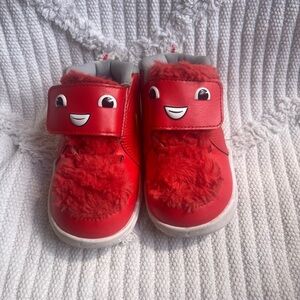 Nike Red Kids Sneakers with Fun Face Design